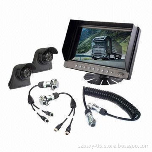 2CH Camera Input Rear View Truck System with IR Night Vision, 7-inch TFT LCD Screen